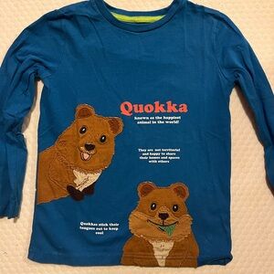 Mini Boden Blue Quokka Long Sleeve Tee